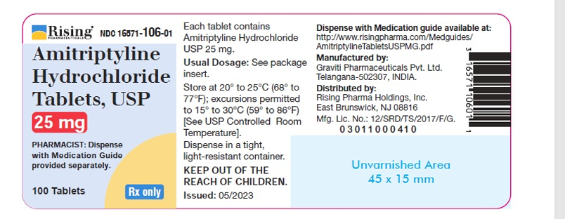 Amitriptyline hydrochloride 25mg 100 tabs